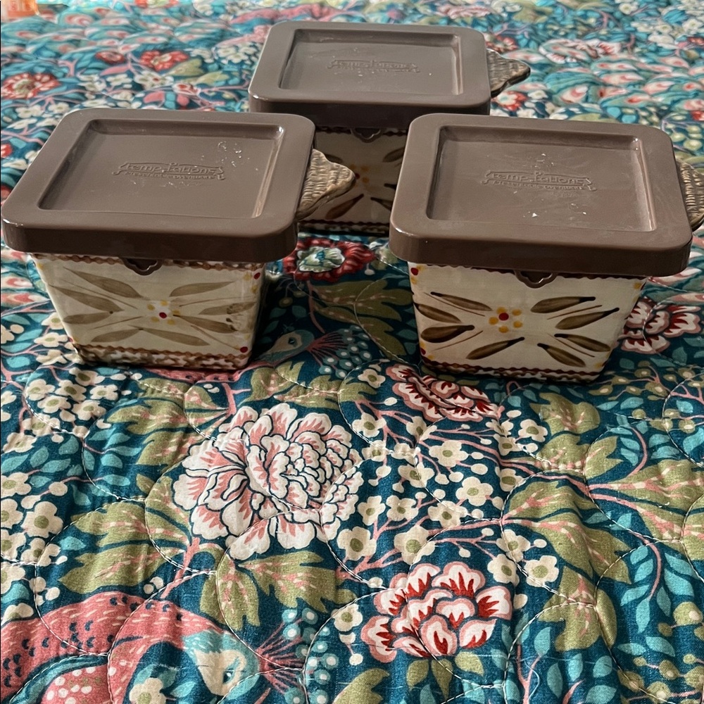 Temp-tations by Tara Ceramic Ramekin Storage Containers set of 3